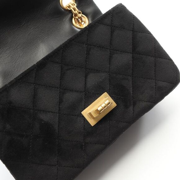 Chanel Shoulder Bag 2.55 Black Fabric 2.55 Mini Matelasse Chain Shoulder Ladies - Picture 8 of 10